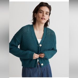 NEW Madewell Open-Stitch Crop Cardigan